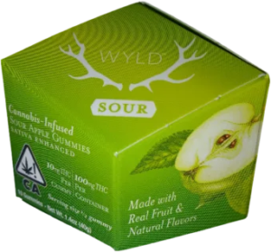 WYLD GUMMIES SATIVA 100MG THC (10PC) - SOUR APPLE Gummies