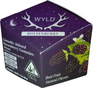 WYLD GUMMIES INDICA 1:1:1 100MG THC/CBD/CBN (10PC) - Boysenberry Gummies